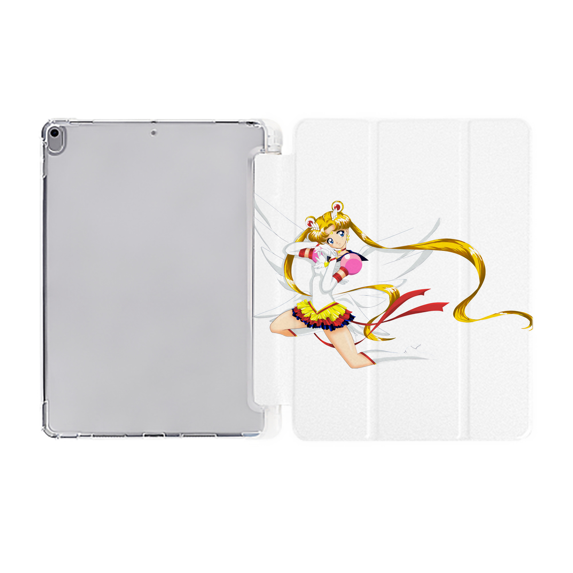 （画像用） 美少女戦士セーラームーン 月野 うさぎ つきの うさぎ Sailor Moon Tsukino Usagi IPad ケース ペン収納付き 三つ折りスタンド PUレザー×シリコン 対応機種9.5/10.5/10.9インチ